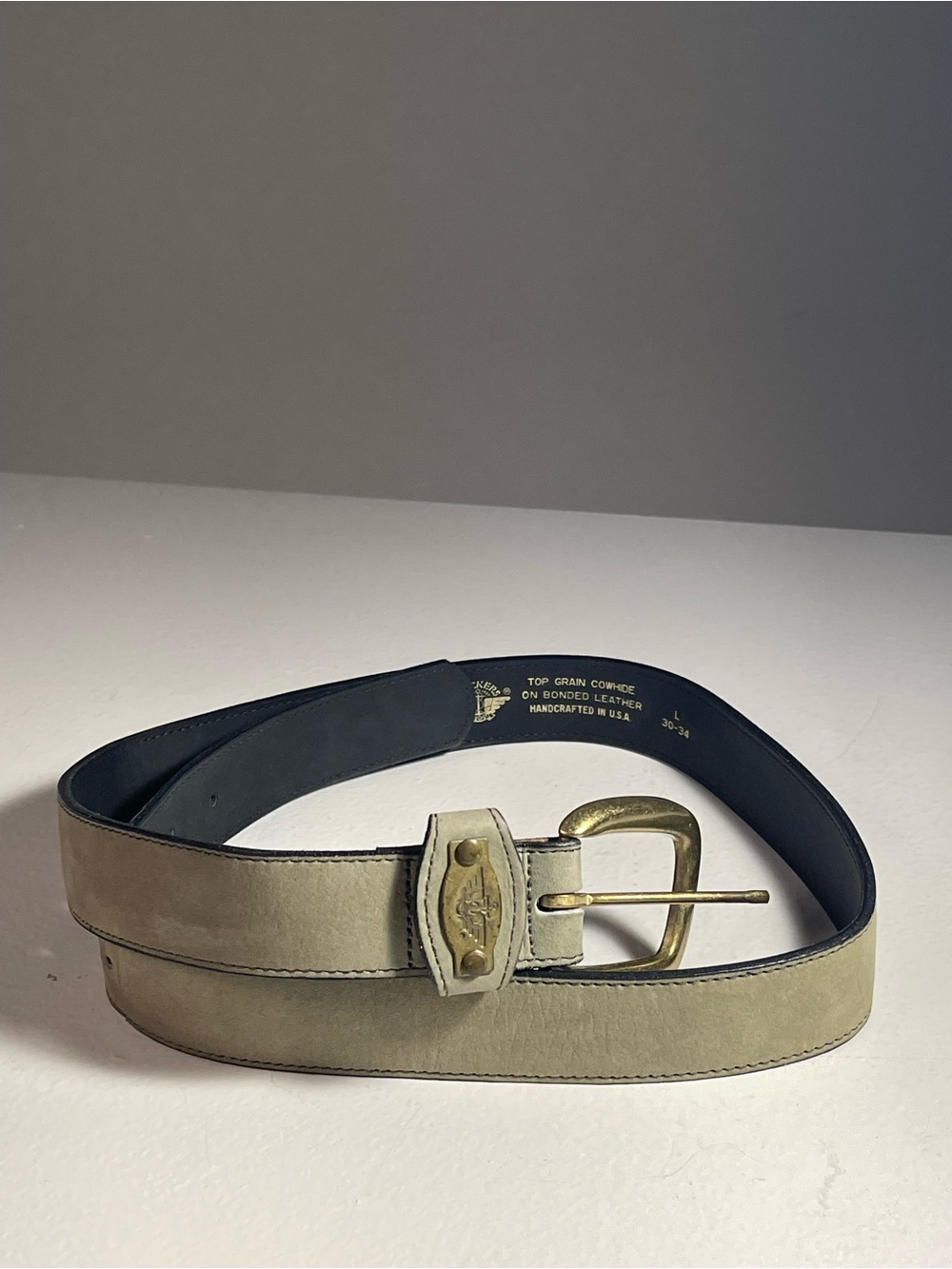 Vintage Dockers "Wings & Anchor" Logo Leather Belt - Made in USA